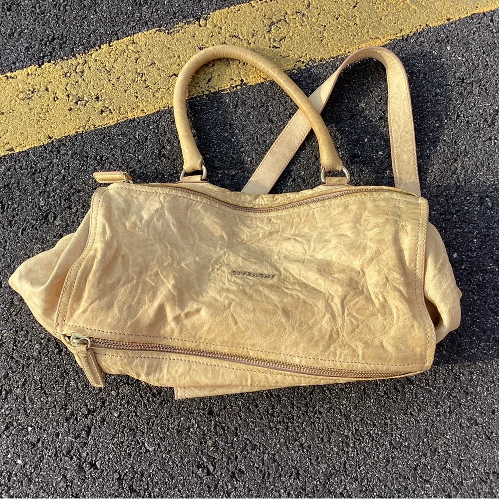 Givenchy Black and Tan Canvas Backpack with Leather Trim